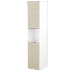 Dreja - Vysoká skriňa BONO SVD2O 35 - N01 Biela lesk / Úchytka T34 - nerez / D04 Dub / Levé (351380K)