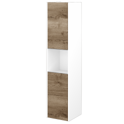 Dreja - Vysoká skriňa BONO SVD2O 35 - N01 Biela lesk / Úchytka T34 - nerez / D21 Tobacco / Levé (351465KL)