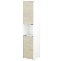 Dreja - Vysoká skriňa BONO SVD2O 35 - N01 Biela lesk / Úchytka T34 - nerez / D24 Ohio / Levé (449667KL)