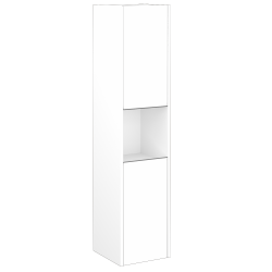 Dreja - Vysoká skriňa BONO SVD2O 35 - N01 Biela lesk / Úchytka T34 - nerez / N01 Biela lesk / Pravé (204396KP)