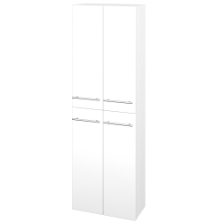 Dreja - Vysoká skriňa DOS SV1D4 50 - N01 Biela lesk / Úchytka T02 / L01 Biela vysoký lesk (154981B)