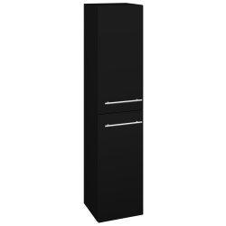 Dreja - Vysoká skriňa DOS SVD2 35 - L17 Čierna vysoký lesk / Úchytka T02 / L17 Čierná vysoký lesk / Pravé (460402BP)