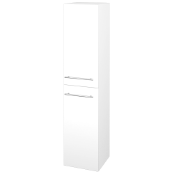 Dreja - Vysoká skriňa DOS SVD2 35 - N01 Biela lesk / Úchytka T02 / L01 Biela vysoký lesk / Pravé (22351BP)