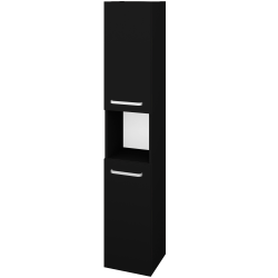 Dreja - Vysoká skriňa DOS SVD2O 35 - L17 Čierna vysoký lesk / Úchytka T01 / L17 Čierná vysoký lesk / Levé (460754A)