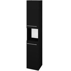 Dreja - Vysoká skriňa DOS SVD2O 35 - L17 Čierna vysoký lesk / Úchytka T02 / L17 Čierná vysoký lesk / Levé (460754B)