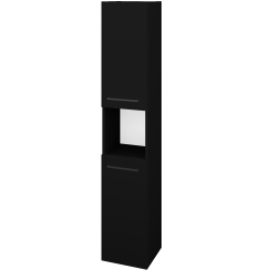 Dreja - Vysoká skriňa DOS SVD2O 35 - L17 Čierna vysoký lesk / Úchytka T06 / L17 Čierná vysoký lesk / Levé (460754H)