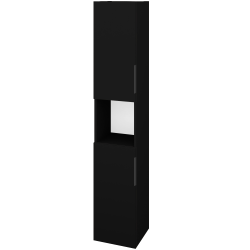 Dreja - Vysoká skriňa DOS SVD2O 35 - L17 Čierna vysoký lesk / Úchytka T07 / L17 Čierná vysoký lesk / Levé (460754I)