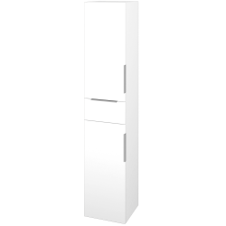 Dreja - Vysoká skriňa DOS SVD2Z 35 - N01 Biela lesk / Úchytka T05 / L01 Biela vysoký lesk / Levé (64719F)