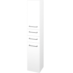 Dreja - Vysoká skriňa DOS SVD2Z2 35 - N01 Biela lesk / Úchytka T03 / N01 Biela lesk / Levé (210038C)