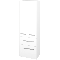 Dreja - Vysoká skriňa DOS SVD2Z2 50 - N01 Biela lesk / Úchytka T01 / N01 Biela lesk (209506A)