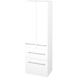 Dreja - Vysoká skriňa DOS SVD2Z2 50 - N01 Biela lesk / Úchytka T02 / N01 Biela lesk (209506B)