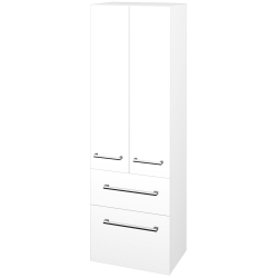 Dreja - Vysoká skriňa DOS SVD2Z2 50 - N01 Biela lesk / Úchytka T03 / N01 Biela lesk (209506C)