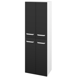 Dreja - Vysoká skriňa DOS SVD4 50 - N01 Biela lesk / Úchytka T01 / L03 Antracit vysoký lesk (65075A)