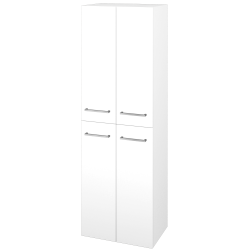 Dreja - Vysoká skriňa DOS SVD4 50 - N01 Biela lesk / Úchytka T04 / L01 Biela vysoký lesk (65082E)