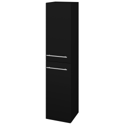 Dreja - Vysoká skriňa s košom na bielizeň DOS SVD2K 35 - L17 Čierna vysoký lesk / Úchytka T02 / L17 Čierná vysoký lesk / Levé (460044B)