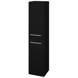 Dreja - Vysoká skriňa s košom na bielizeň DOS SVD2K 35 - L17 Čierna vysoký lesk / Úchytka T04 / L17 Čierná vysoký lesk / Levé (460044E)