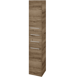 Dreja - Vysoká skriňa s košom na bielizeň DOS SVD2Z2K 35 - D21 Tobacco / Úchytka T04 / D21 Tobacco / Levé (356316E)