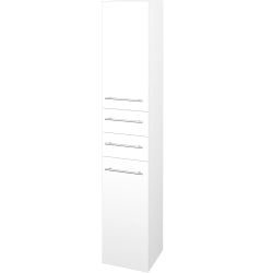 Dreja - Vysoká skriňa s košom na bielizeň DOS SVD2Z2K 35 - N01 Biela lesk / Úchytka T02 / L01 Biela vysoký lesk / Levé (356521B)