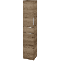 Dreja - Vysoká skriňa s košom na bielizeň DOS SVD2ZK 35 - D21 Tobacco / Úchytka T05 / D21 Tobacco / Levé (355838F)