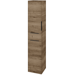 Dreja - Vysoká skriňa s košom na bielizeň DOS SVD2ZK 35 - D21 Tobacco / Úchytka T07 / D21 Tobacco / Levé (355838I)