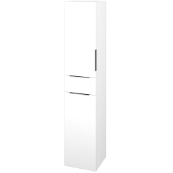 Dreja - Vysoká skriňa s košom na bielizeň DOS SVD2ZK 35 - N01 Biela lesk / Úchytka T05 / L01 Biela vysoký lesk / Levé (356040F)