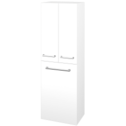 Dreja - Vysoká skriňa s košom na bielizeň DOS SVD3K 50 - N01 Biela lesk / Úchytka T03 / N01 Biela lesk (209711C)