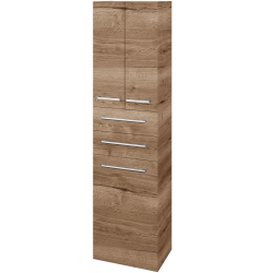Dreja - Vysoká skriňa s košom na bielizeň DOS SVD3Z2K 50 - D21 Tobacco / Úchytka T03 / D21 Tobacco (357276C)