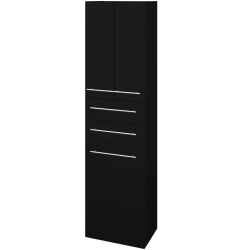 Dreja - Vysoká skriňa s košom na bielizeň DOS SVD3Z2K 50 - L17 Čierna vysoký lesk / Úchytka T02 / L17 Čierná vysoký lesk (458782B)