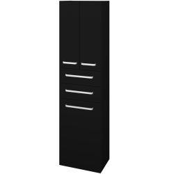 Dreja - Vysoká skriňa s košom na bielizeň DOS SVD3Z2K 50 - M17 Čierna mat / Úchytka T01 / M17 Čierna mat (458775A)