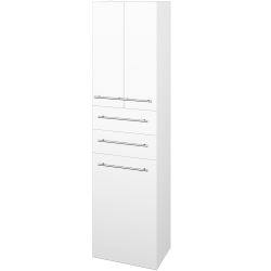 Dreja - Vysoká skriňa s košom na bielizeň DOS SVD3Z2K 50 - N01 Biela lesk / Úchytka T02 / L01 Biela vysoký lesk (357481B)