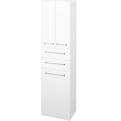 Dreja - Vysoká skriňa s košom na bielizeň DOS SVD3Z2K 50 - N01 Biela lesk / Úchytka T04 / L01 Biela vysoký lesk (357481E)