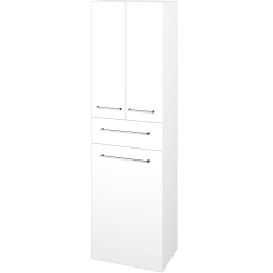 Dreja - Vysoká skriňa s košom na bielizeň DOS SVD3ZK 50 - M01 Biela mat / Úchytka T04 / M01 Biela mat (356835E)