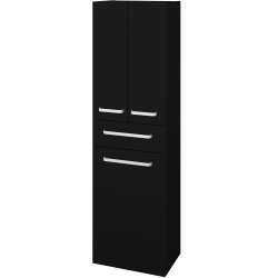 Dreja - Vysoká skriňa s košom na bielizeň DOS SVD3ZK 50 - M17 Čierna mat / Úchytka T01 / M17 Čierna mat (459314A)