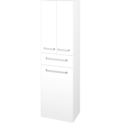Dreja - Vysoká skriňa s košom na bielizeň DOS SVD3ZK 50 - N01 Biela lesk / Úchytka T01 / N01 Biela lesk (405755A)