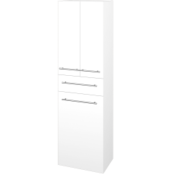 Dreja - Vysoká skriňa s košom na bielizeň DOS SVD3ZK 50 - N01 Biela lesk / Úchytka T02 / N01 Biela lesk (405755B)