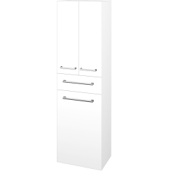Dreja - Vysoká skriňa s košom na bielizeň DOS SVD3ZK 50 - N01 Biela lesk / Úchytka T03 / L01 Biela vysoký lesk (357009C)