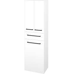 Dreja - Vysoká skriňa s košom na bielizeň DOS SVD3ZK 50 - N01 Biela lesk / Úchytka T06 / L01 Biela vysoký lesk (357009H)