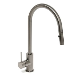 Drezová batéria SAT Aurum s vyťahovacou sprškou, 2 prúdy brúsený gun metal SATBAUR286BGM (SATBAUR286BGM)