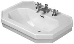 DURAVIT - 1930 Umývadlo 60x41 cm, s prepadom, 1 otvor na batériu, WonderGliss, biela (04386000001)