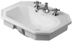 DURAVIT - 1930 Umývadlo nábytkové, 58x47 cm, s prepadom, 1 otvor na batériu, WonderGliss, biela (04765800001)