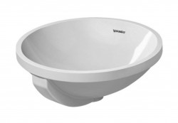 DURAVIT - Architec Umývadlo na dosku, priemer 40 cm, bez otvoru na batériu, s WonderGliss, alpská biela (04684000001)