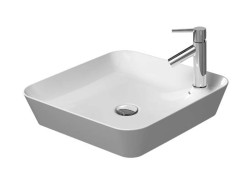 DURAVIT - Cape Cod Umývadlo na dosku, 46x46 cm, bez prepadu, s otvorom na batériu, DuraCeram, matná biela (2340463200)