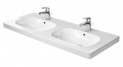 DURAVIT - D-Code Dvojumývadlo nábytkové, 120x49 cm, s prepadom, 3 otvory na batérie, biela (03481200302)