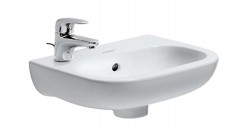 DURAVIT - D-Code Umývadielko 36x27 cm, s 1 otvorom na batériu vľavo, alpská biela (07053600092)