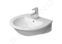 DURAVIT - Darling New Umývadlo s prepadom, 550 mm x 480 mm, biele – jednootvorové umývadlo, s WonderGliss (26215500001)
