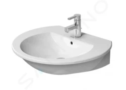 DURAVIT - Darling New Umývadlo s prepadom, 650 mm x 540 mm, biele – jednootvorové umývadlo, s WonderGliss (26216500001)