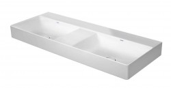 DURAVIT - DuraSquare Dvojumývadlo, 120x47 cm, bez prepadu, bez otvoru na batériu, DuraCeram, WonderGliss, biela (23531200701)