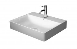 DURAVIT - DuraSquare Umývadlo, 60x47 cm, bez prepadu, s otvorom na batériu, DuraCeram, biela (2353600041)