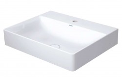 DURAVIT - DuraSquare Umývadlo, 60x47 cm, bez prepadu, s otvorom na batériu, DuraCeram, biela (2353600071)