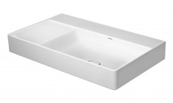 DURAVIT - DuraSquare Umývadlo, 80x47 cm, bez prepadu, bez otvoru na batériu, pravé, DuraCeram, biela (2349800070)